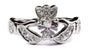 Claddagh Ring with White Cubic Zirconia April Month BirthStone.