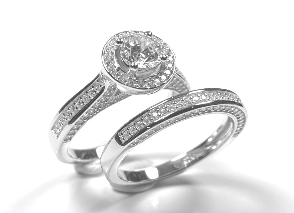 A White Cubic Zirconia Ring.