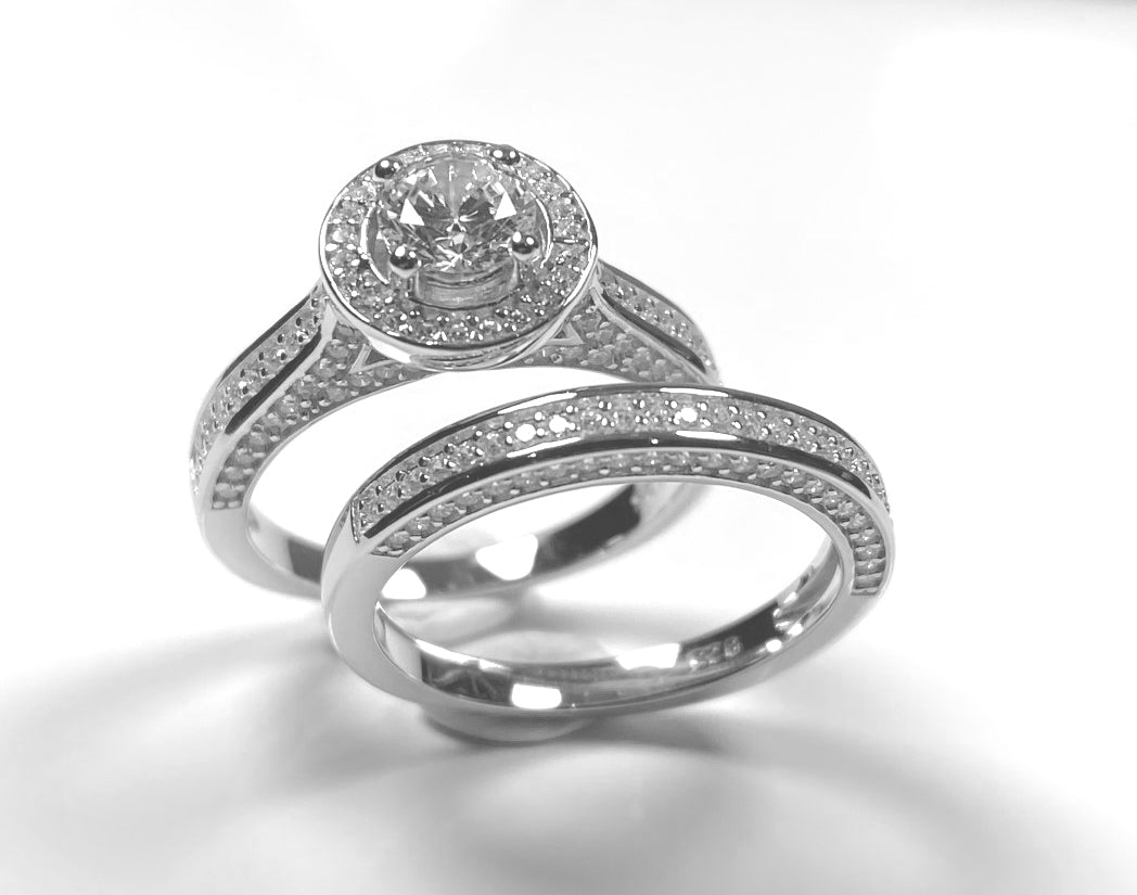 A White Cubic Zirconia Ring.