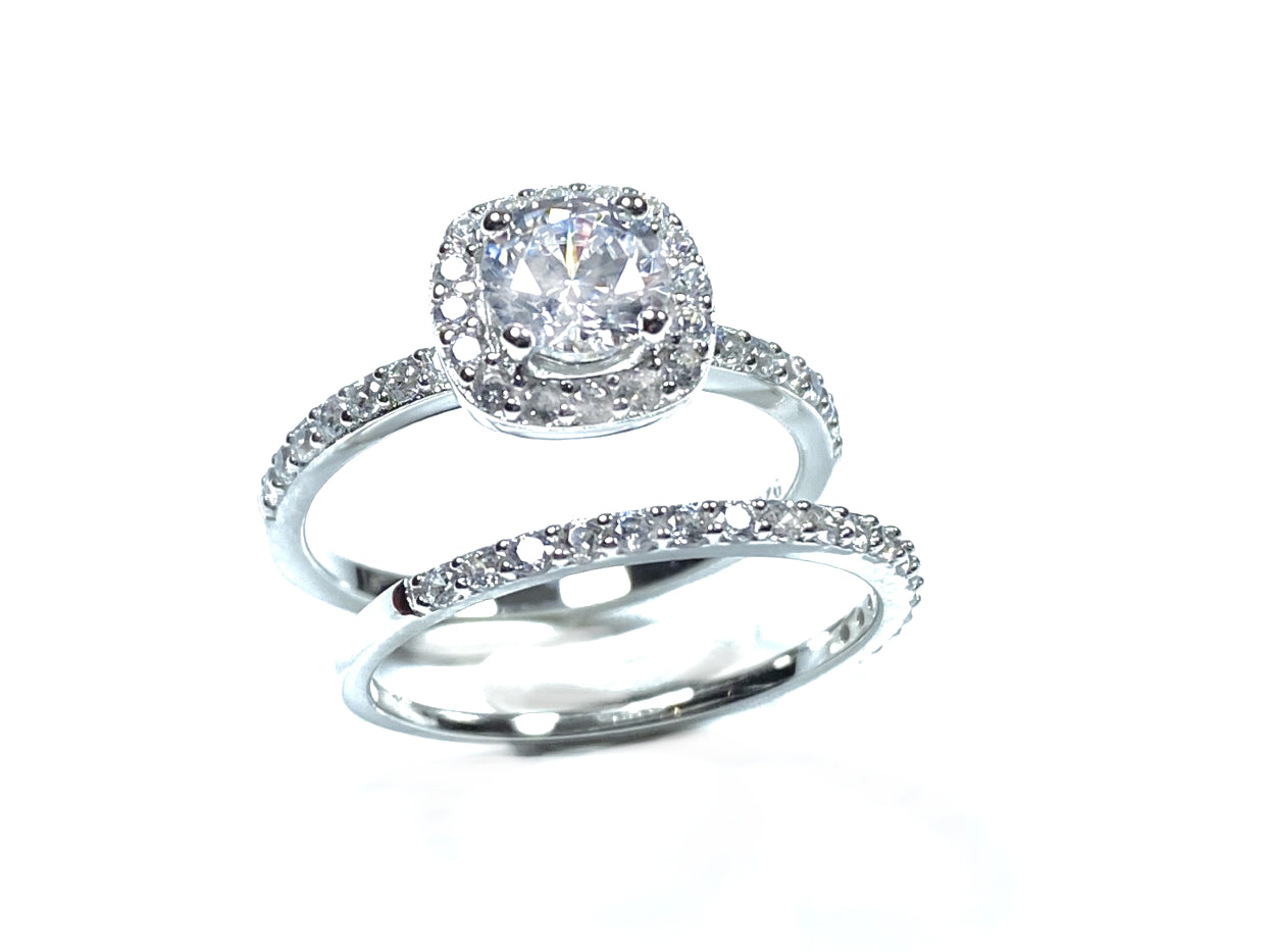 A White Cubic Zirconia Ring.