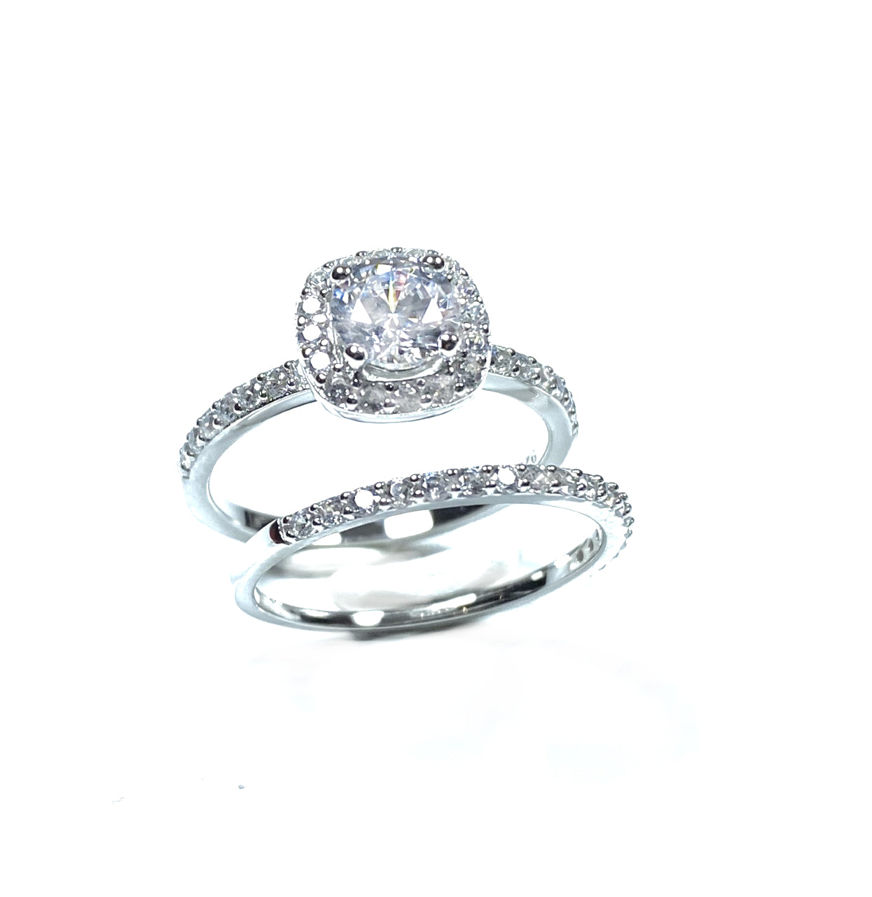 A White Cubic Zirconia Ring.