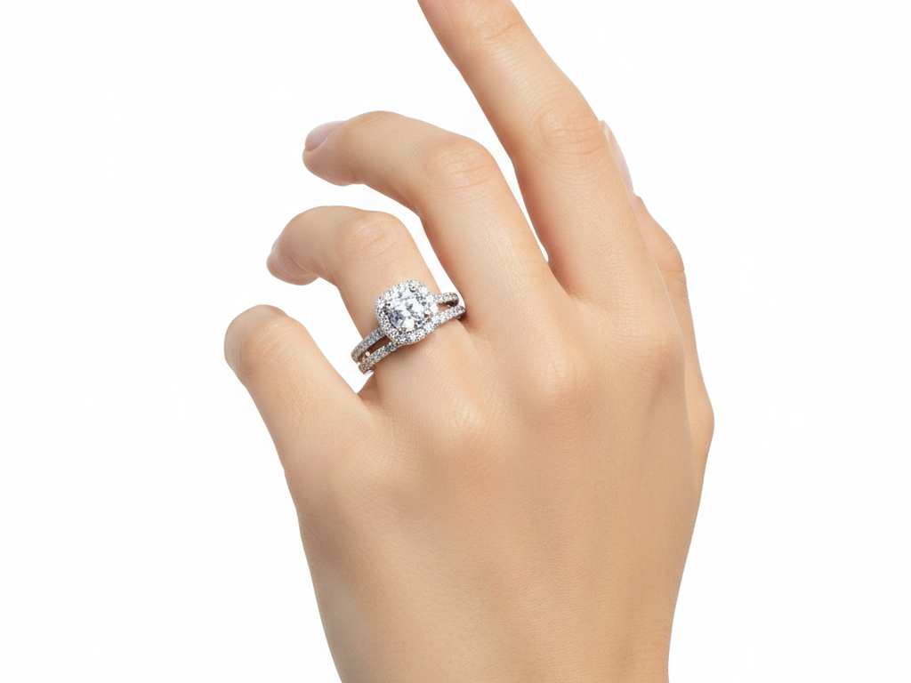 A White Cubic Zirconia Ring.