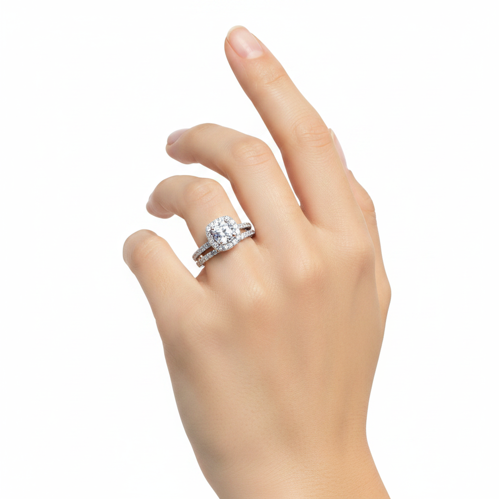 A White Cubic Zirconia Ring.