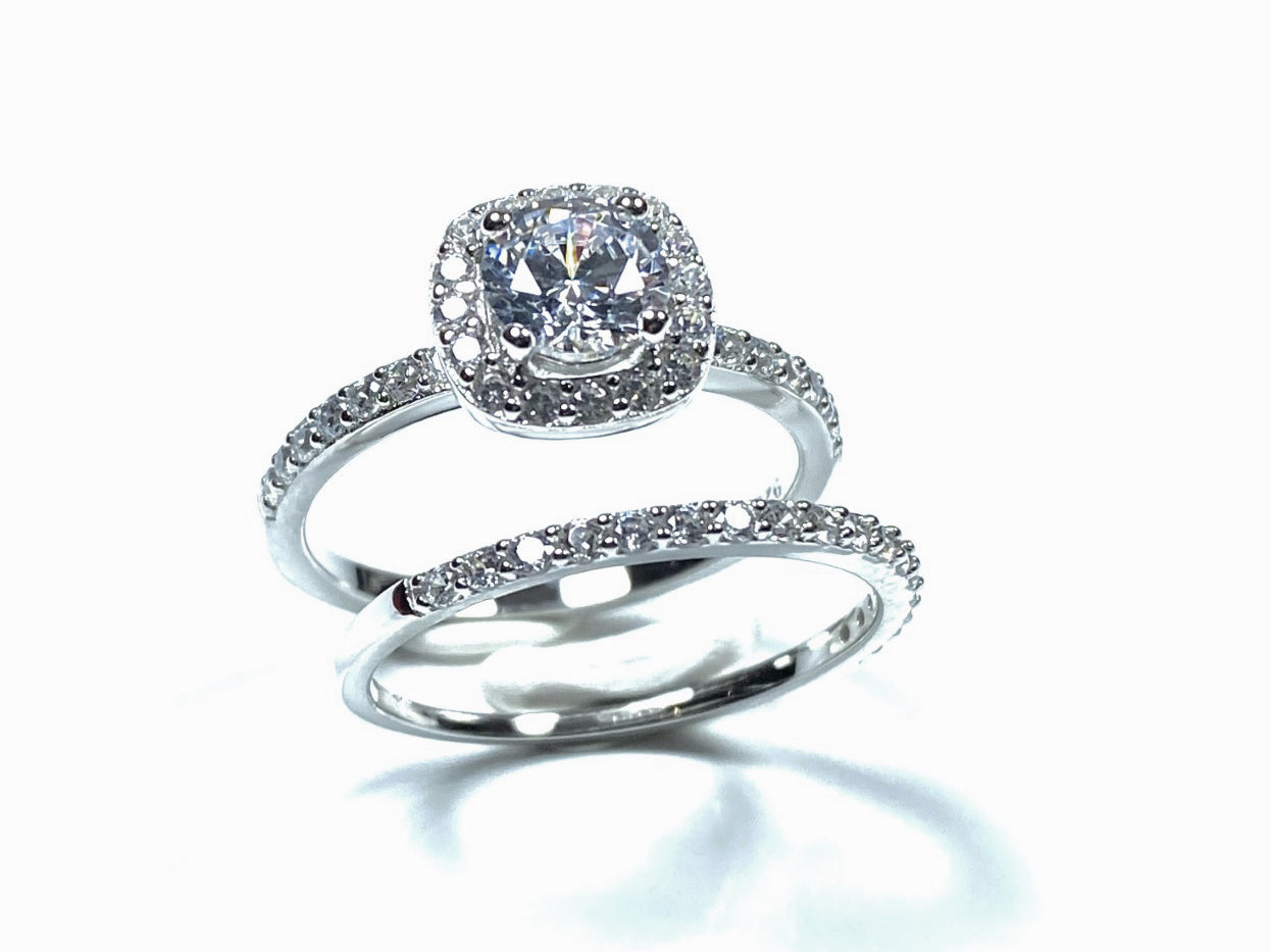 A White Cubic Zirconia Ring.