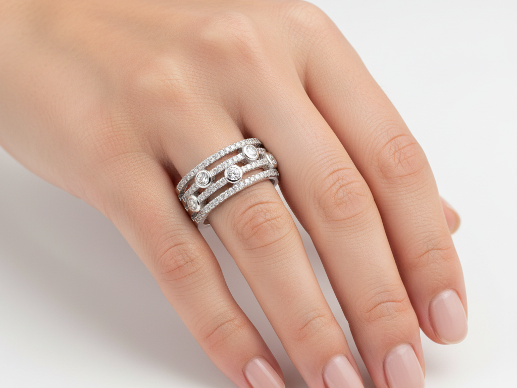 A White Cubic Zirconia Ring.