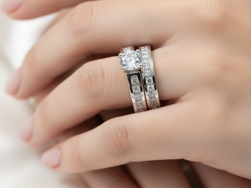 A White Cubic Zirconia Ring Set