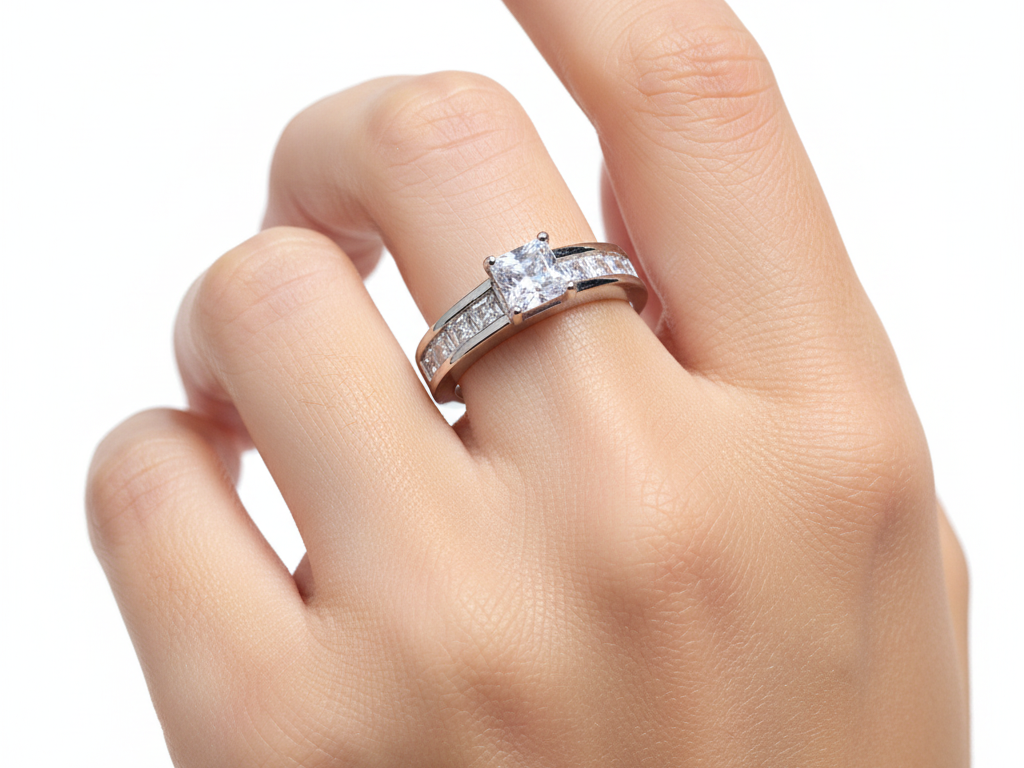 A White Cubic Zirconia Ring