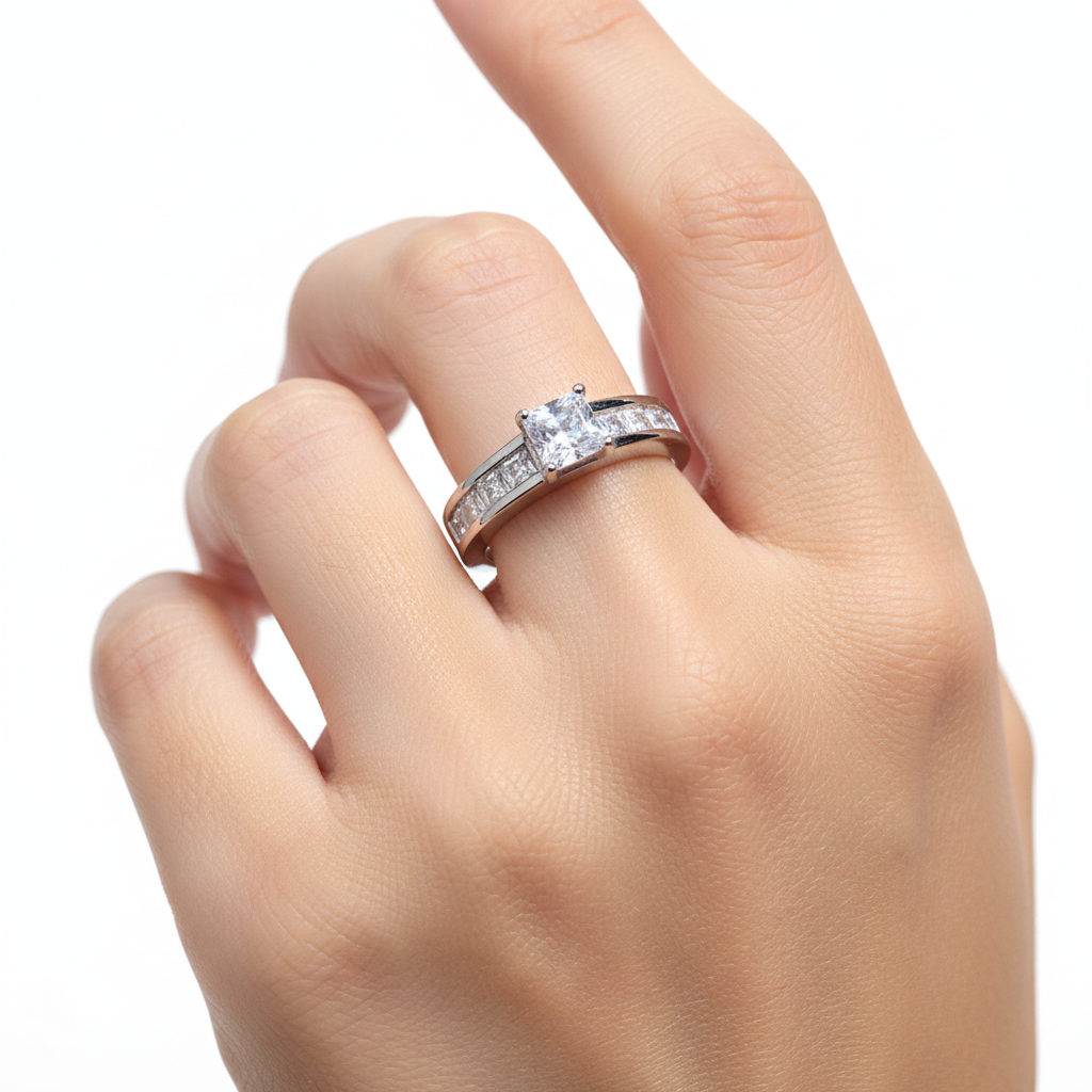 A White Cubic Zirconia Ring