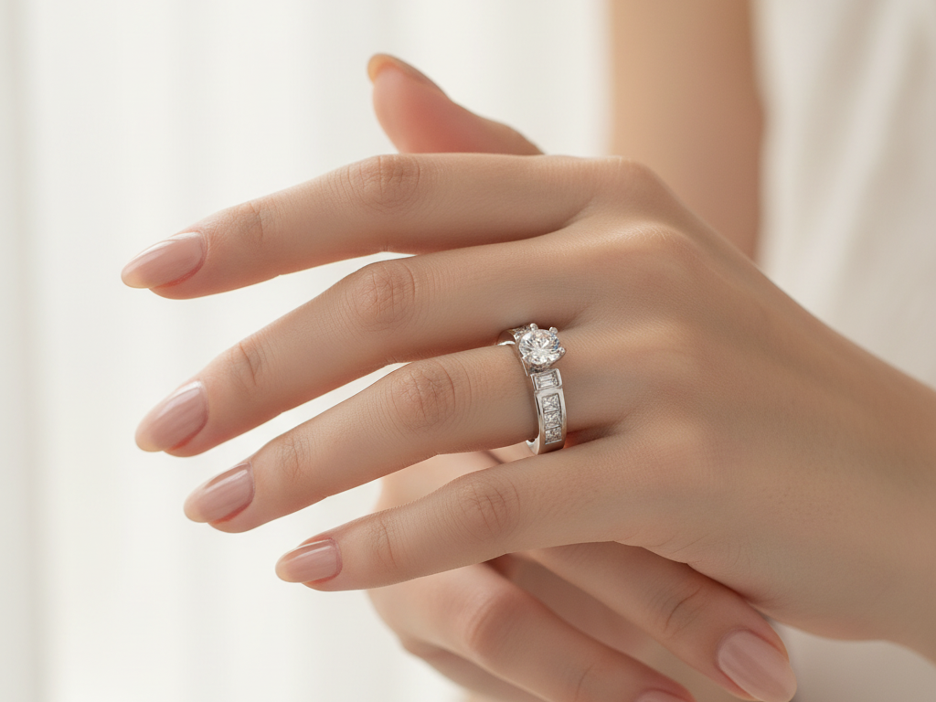 A White Cubic Zirconia Ring
