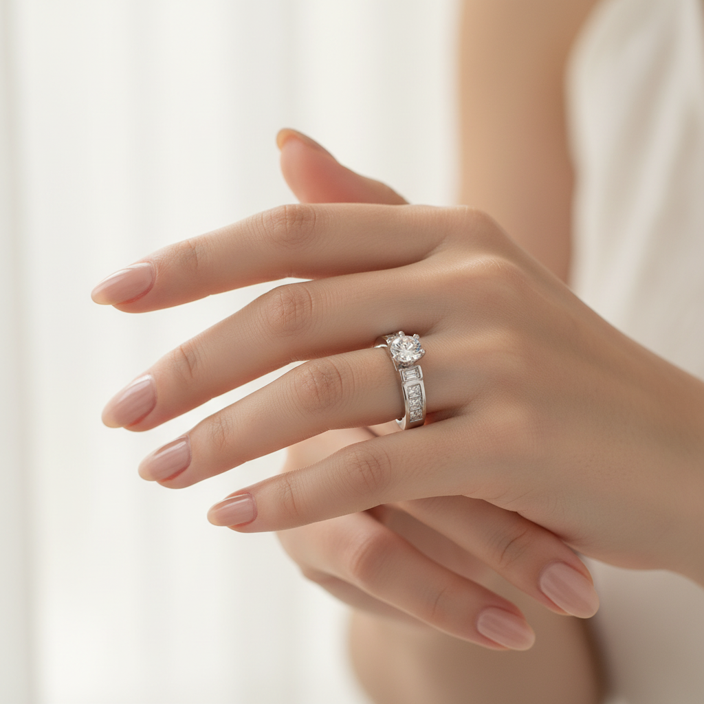A White Cubic Zirconia Ring