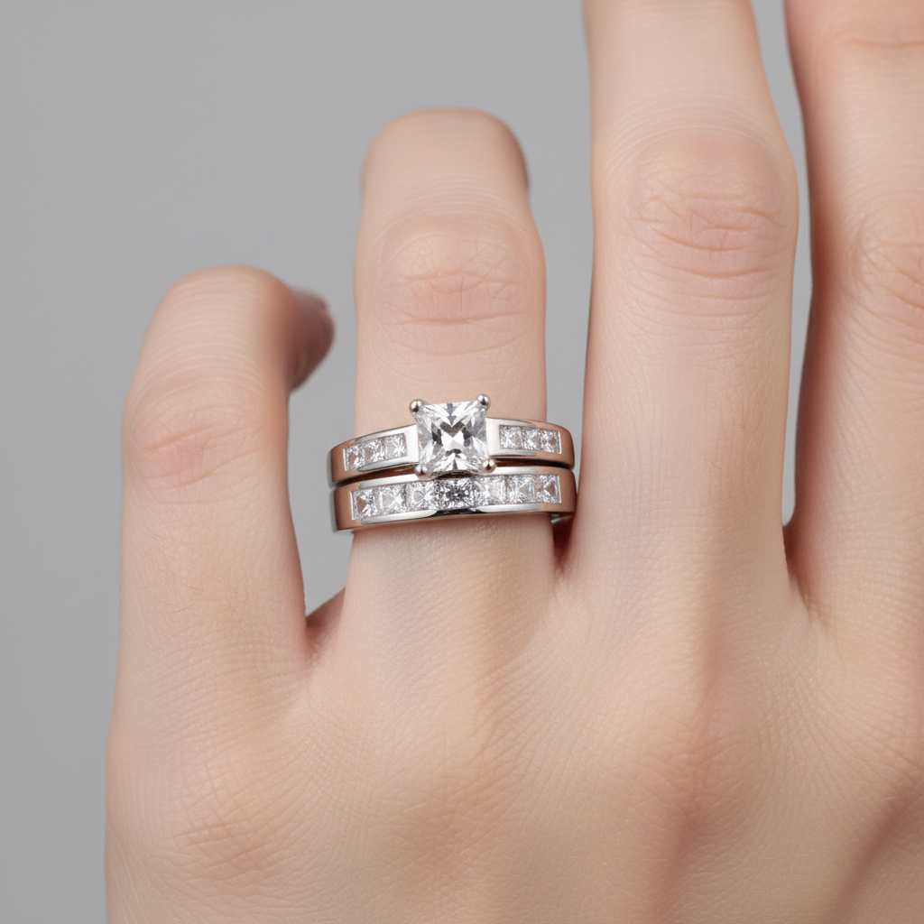 A White Cubic Zirconia Ring
