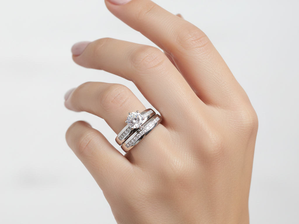 A White Cubic Zirconia Ring Set