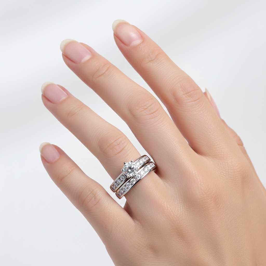 A White Cubic Zirconia Ring