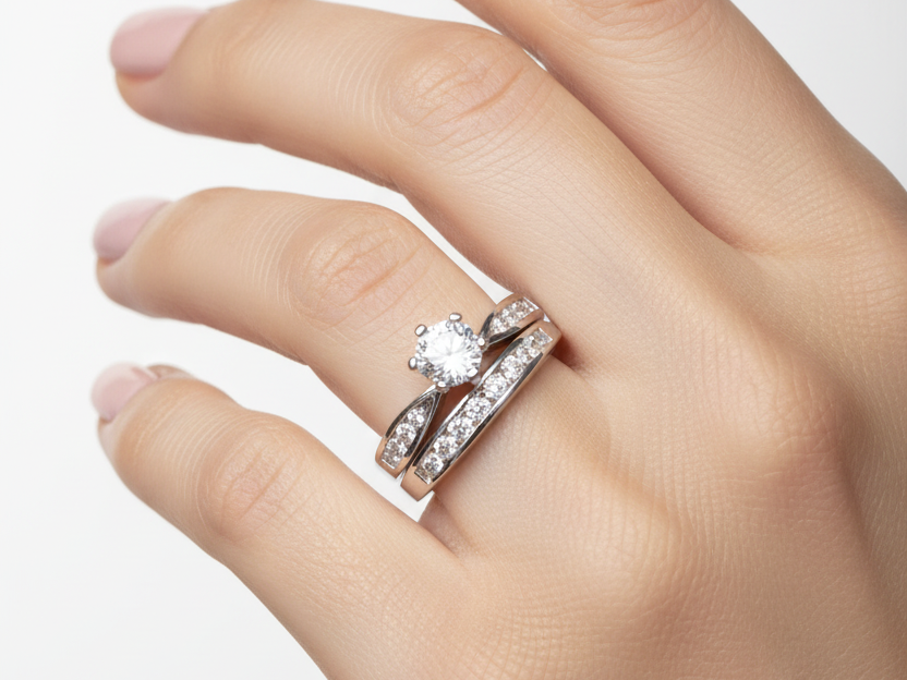 A White Cubic Zirconia Ring