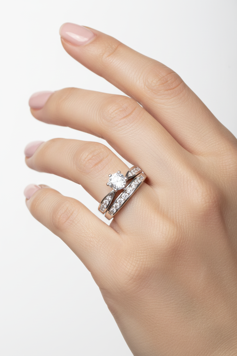 A White Cubic Zirconia Ring