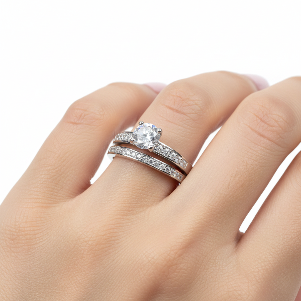 A White Cubic Zirconia Ring