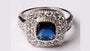 A Sapphire & White Cubic Zirconia Ring