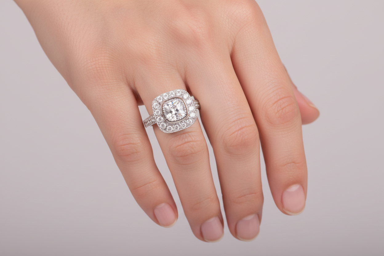 A White Cubic Zirconia Ring