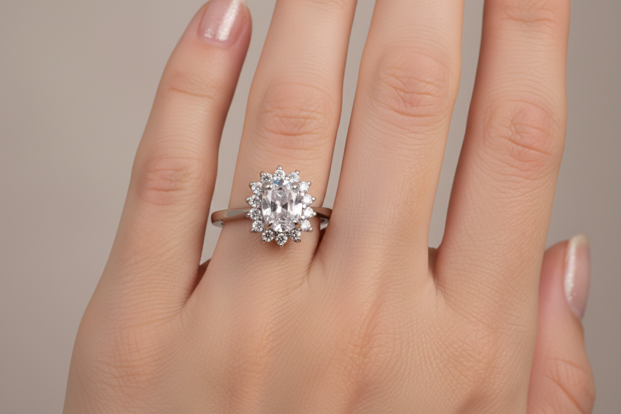 A White Cubic Zirconia Ring