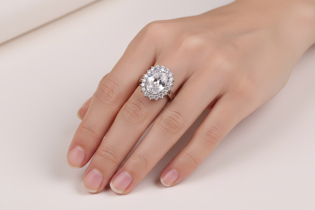 A White Cubic Zirconia Ring