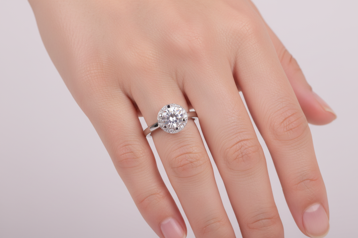 A White Cubic Zirconia Ring