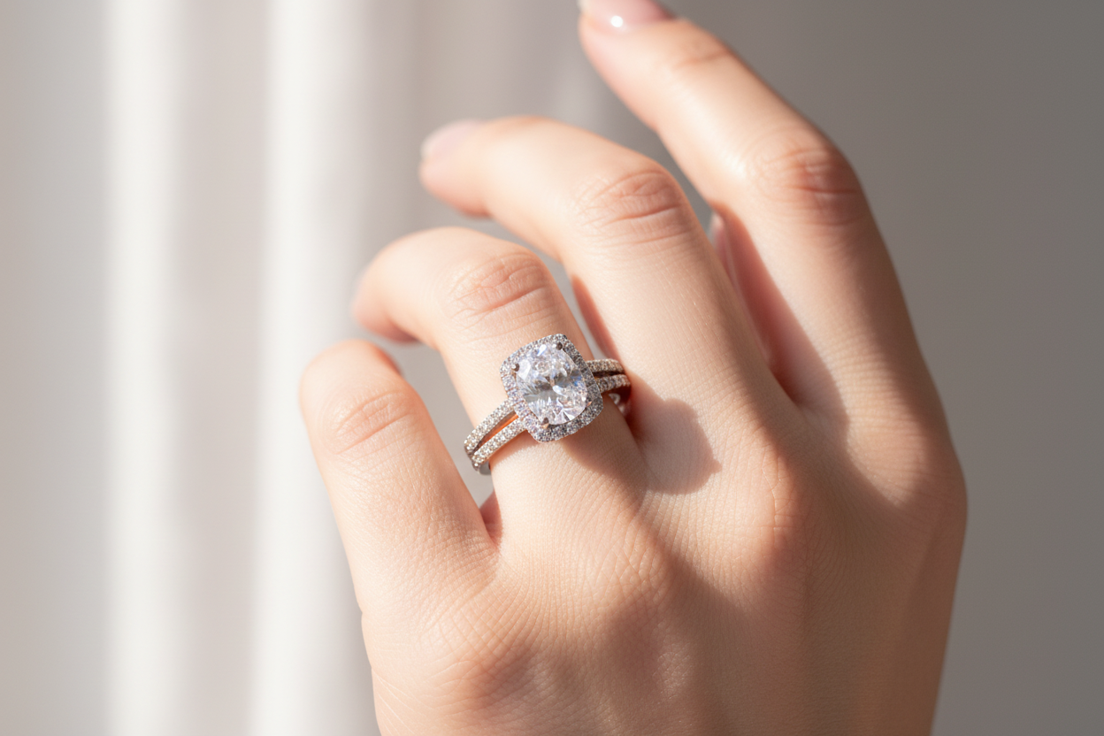 A White Cubic Zirconia Ring