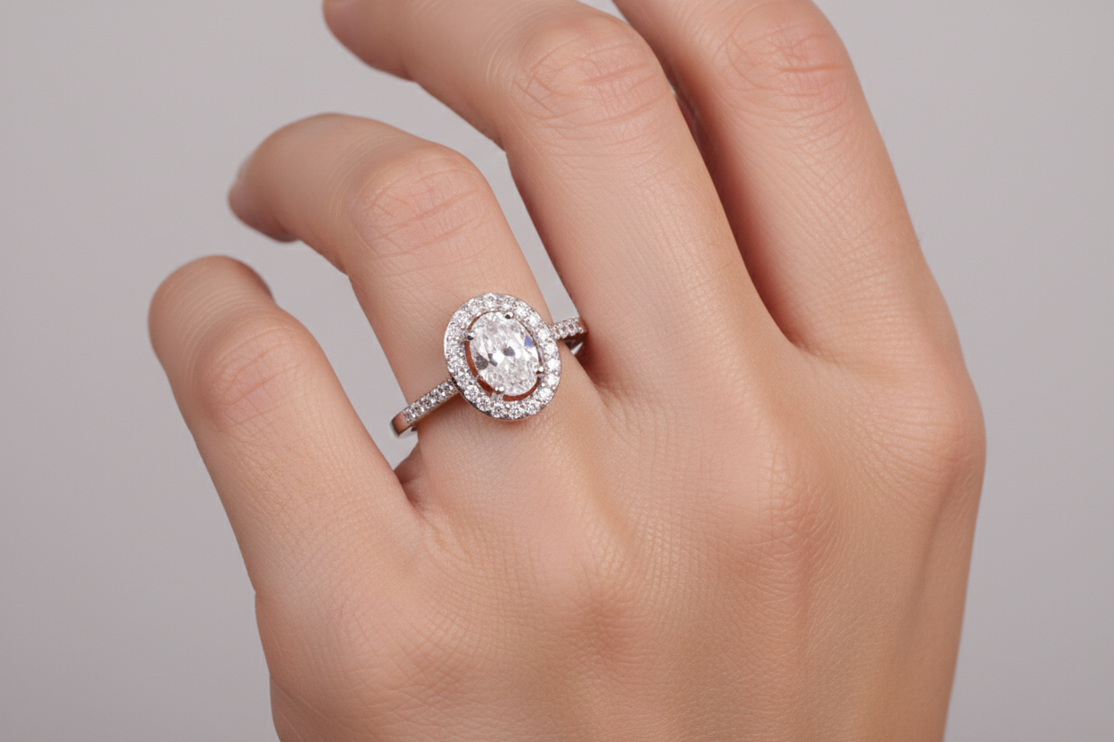 A White Cubic Zirconia Ring