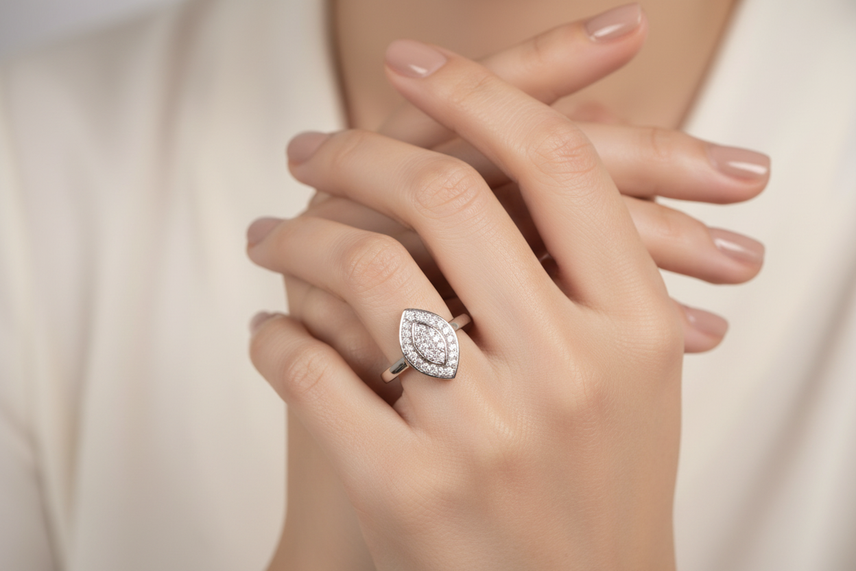 A White Cubic Zirconia Ring