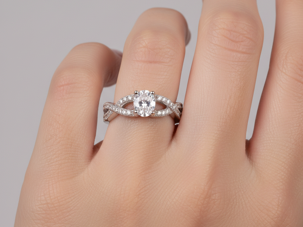 A White Cubic Zirconia Ring