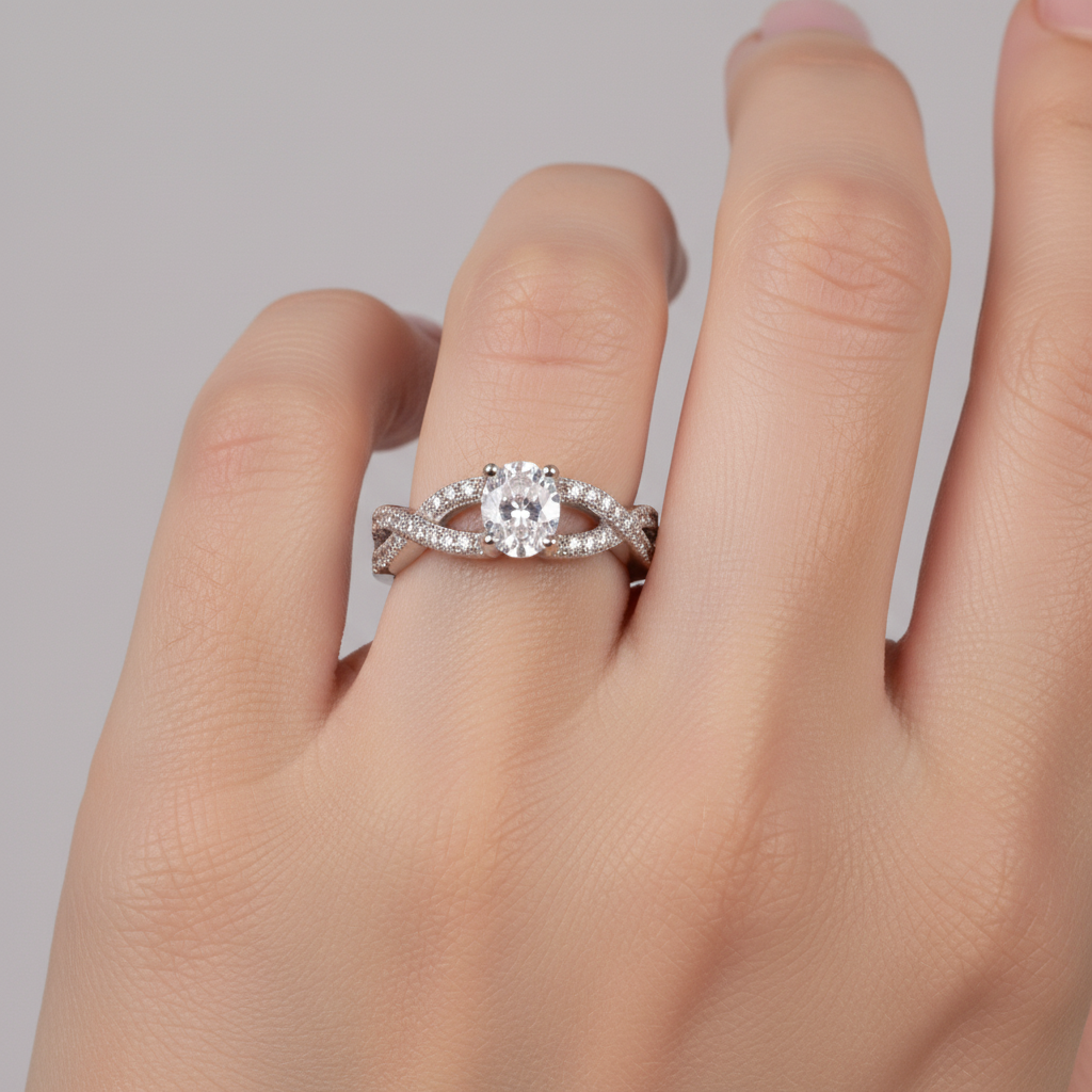 A White Cubic Zirconia Ring