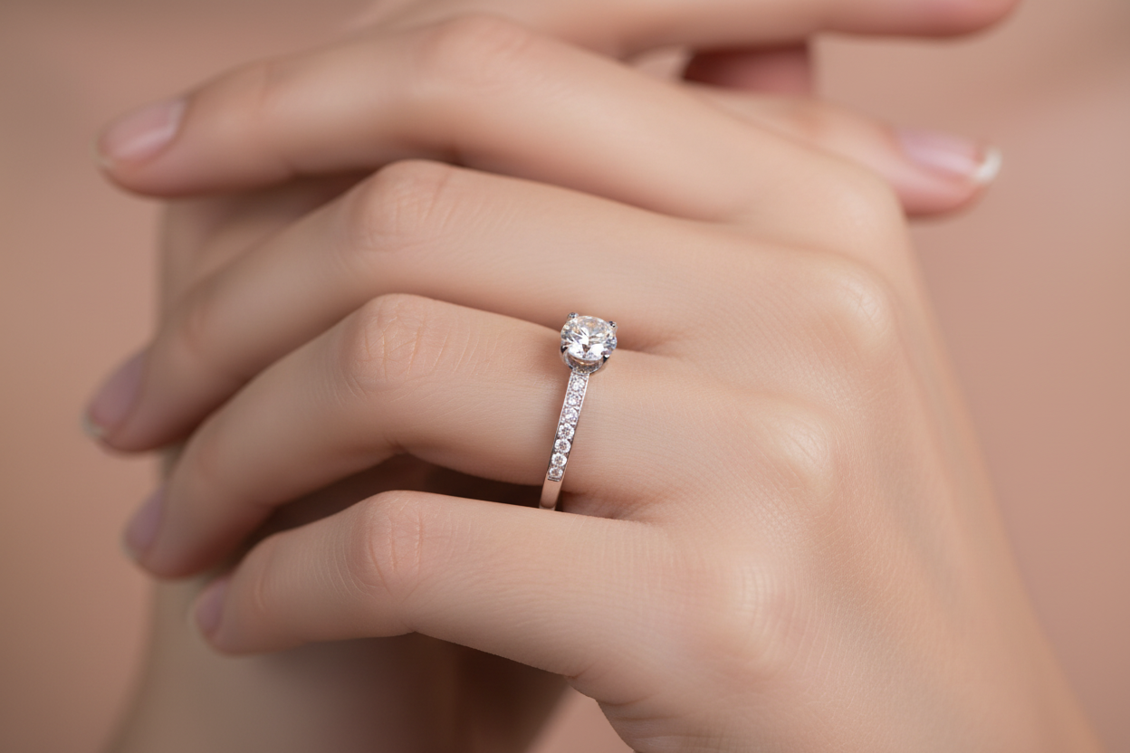 A White Cubic Zirconia Ring
