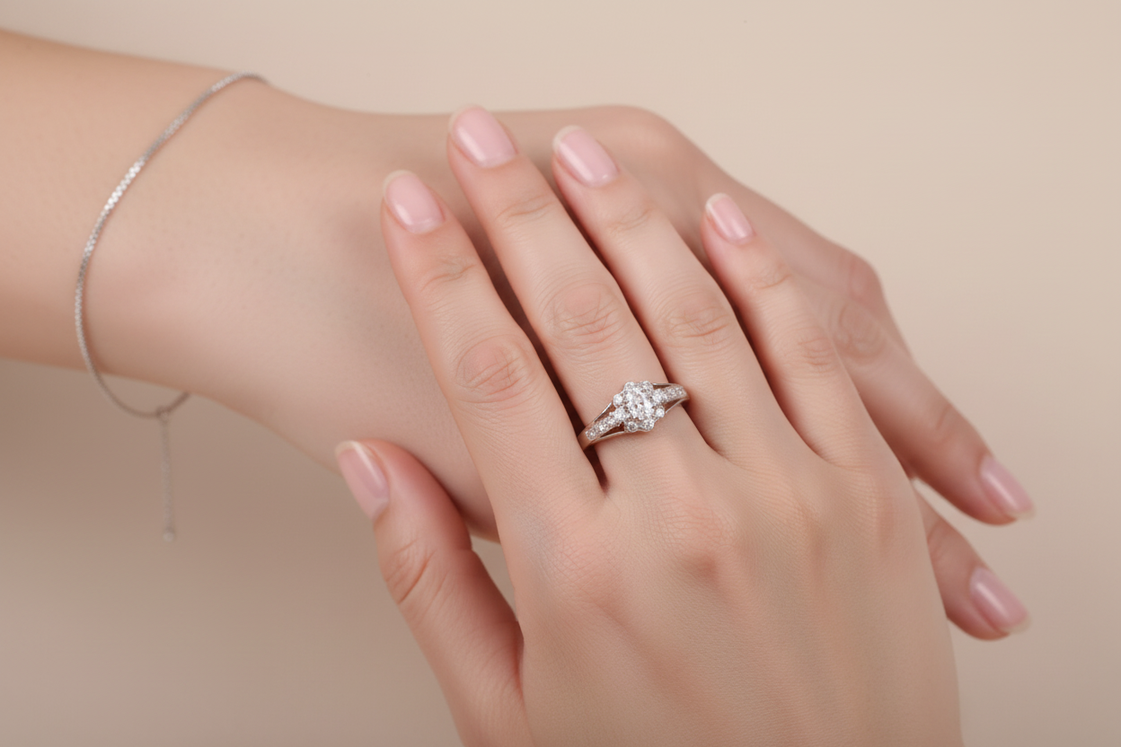 A White Cubic Zirconia Ring