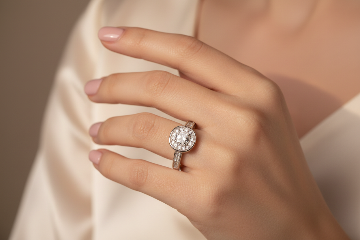 A White Cubic Zirconia Ring