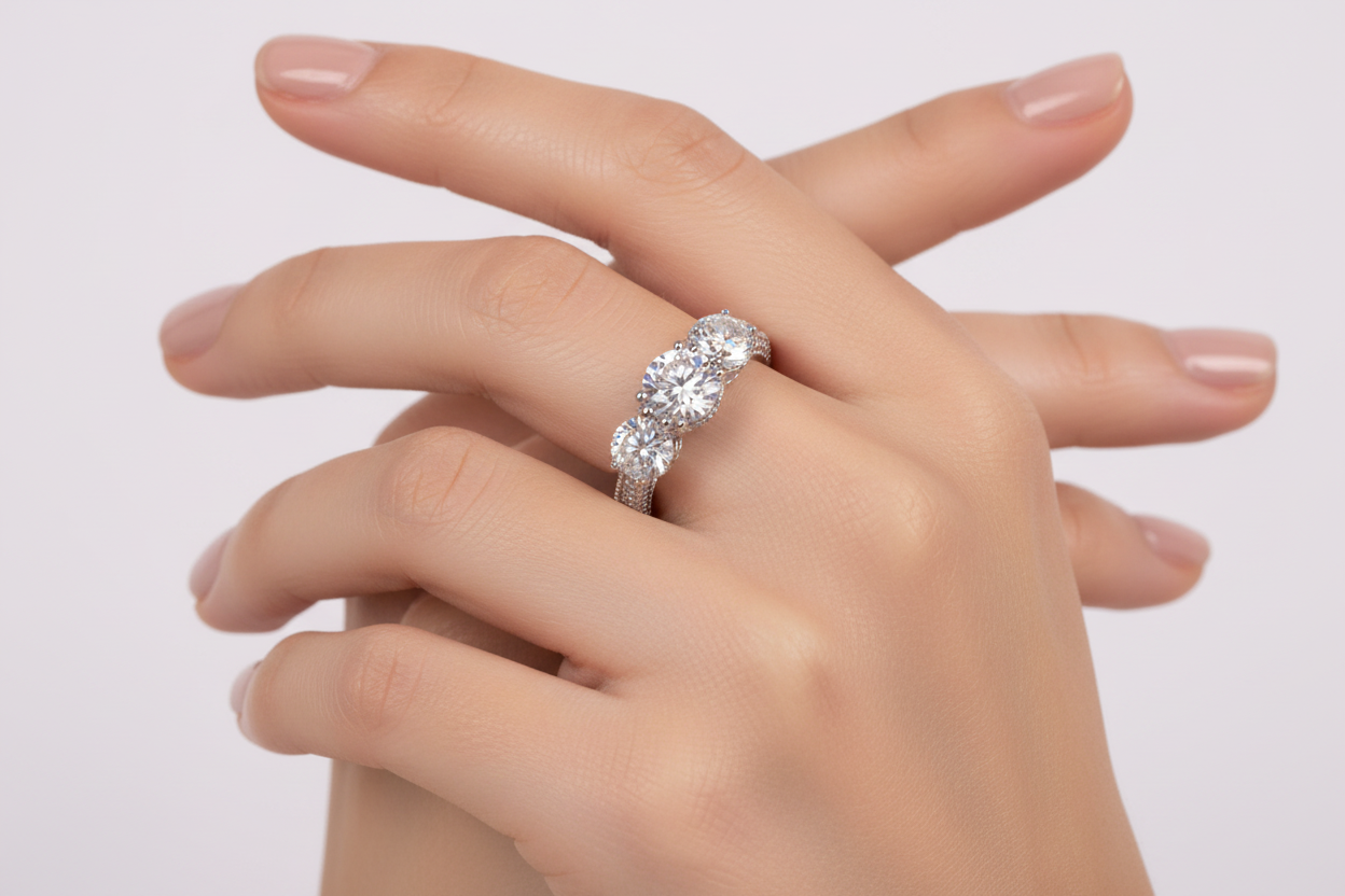 A White Cubic Zirconia Ring