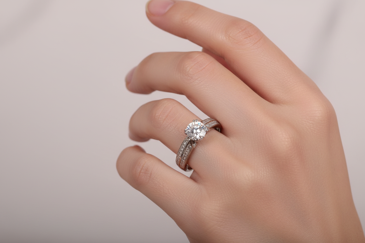 A White Cubic Zirconia Ring