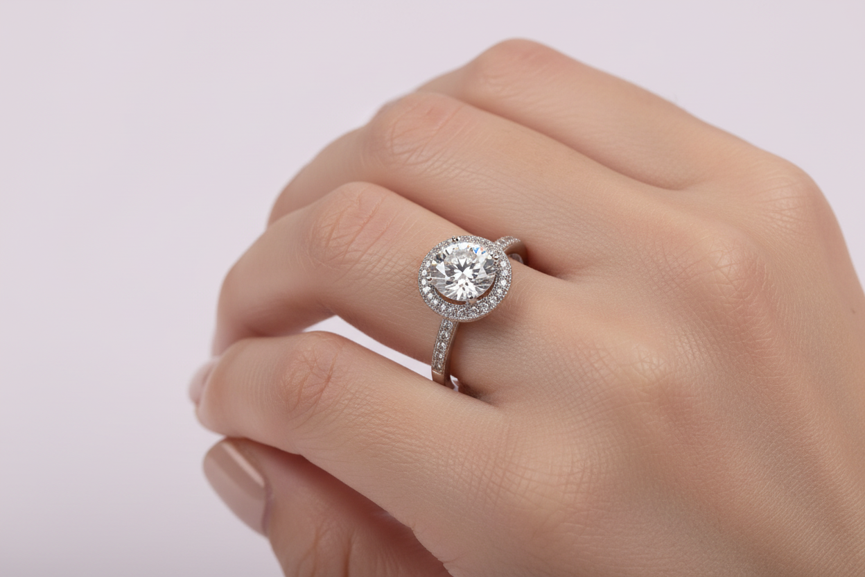 A White Cubic Zirconia Ring