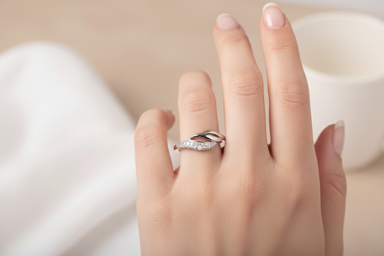 A White Cubic Zirconia Ring