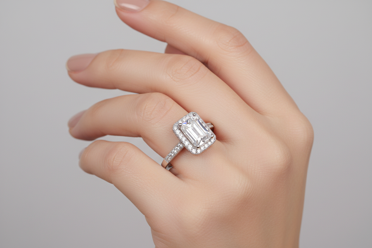 A White Cubic Zirconia Ring