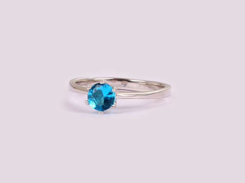 Aquamarine Cubic Zirconia Ring