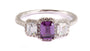 Amethyst White Cubic Zirconia Ring.