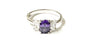 Amethyst & White Cubic Zirconia Silver Ring