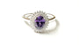 Amethyst & White Cubic Zirconia Silver Ring