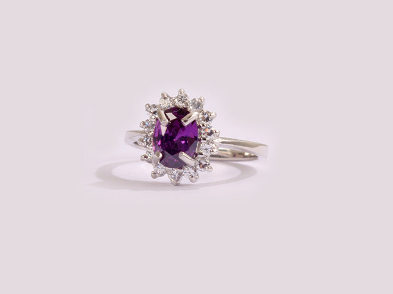 Amethyst Cubic Zirconia Ring