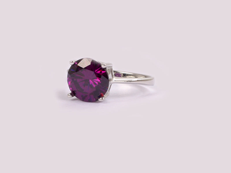 Amethyst Cubic Zirconia Ring