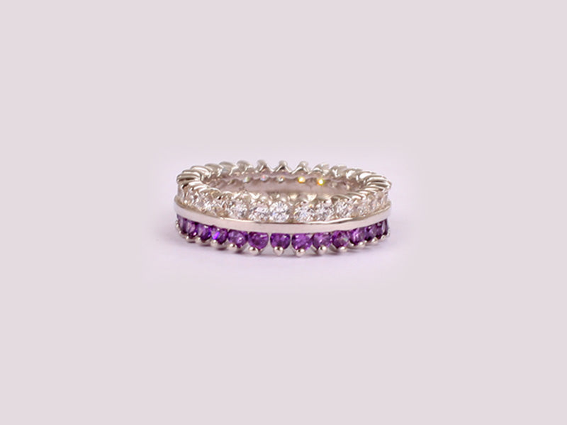 Amethyst Cubic Zirconia Ring