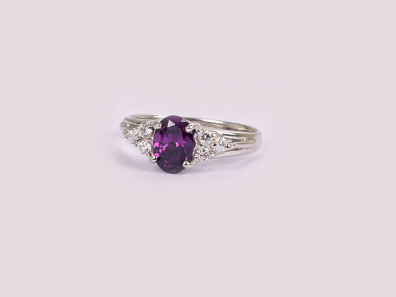 Amethyst Cubic Zirconia Ring
