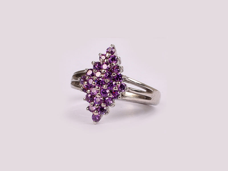 Amethyst Cubic Zirconia Ring