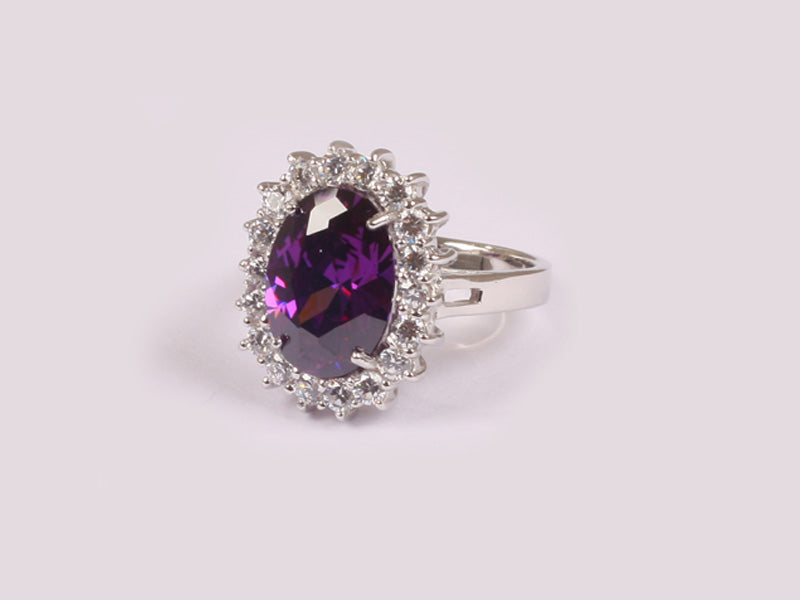 Amethyst Cubic Zirconia Ring