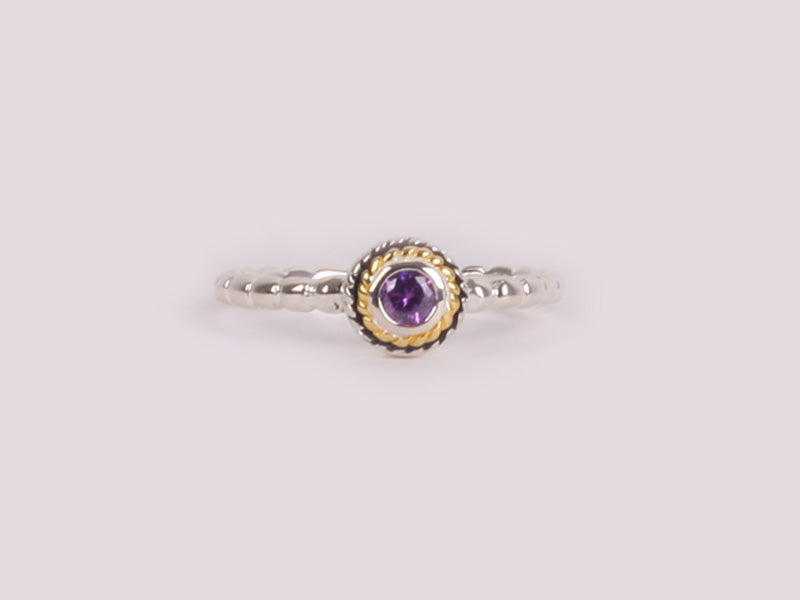 Amethyst Cubic Zirconia Ring