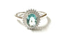 Aquamarine & White Cubic Zirconia Silver Ring